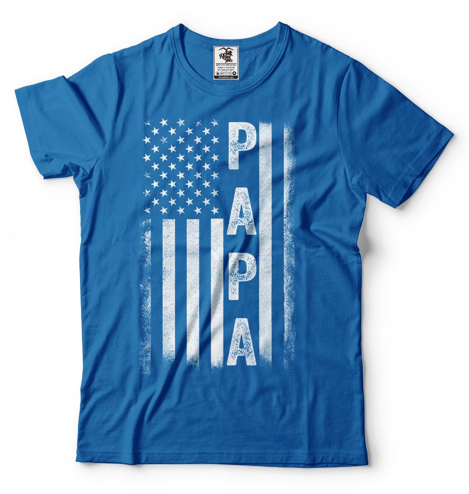 Papa And Dad Gift Tshirt Fathers Day Gift For Grandpa Dad Gifts American Papa