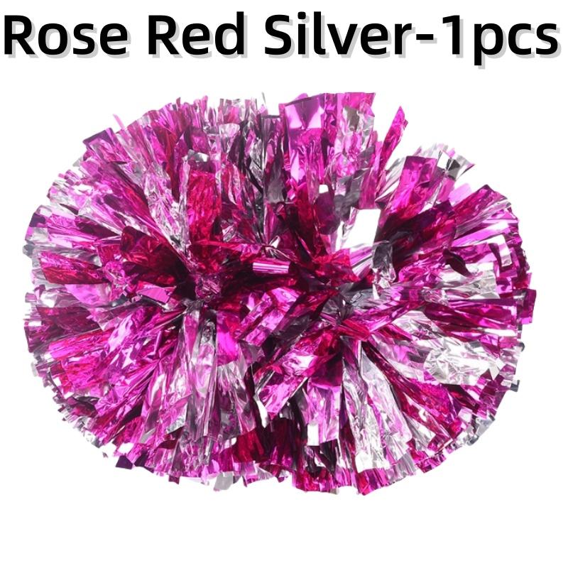 Cheerleading Pom Poms with Handle Cheer Balls Big Gold Silver Red Yellow Blue Hand Dance Pompoms Accessories for Women Girl Kids