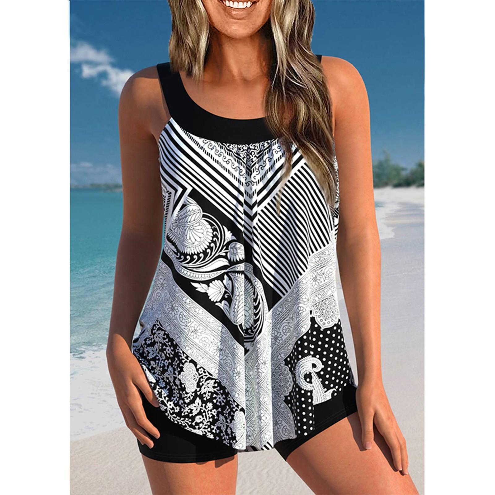 

Женский сексуальный приталенный купальник с принтом на слинге и раздельном бикини плюс размер купальника (Два куска) XXXXXL белый