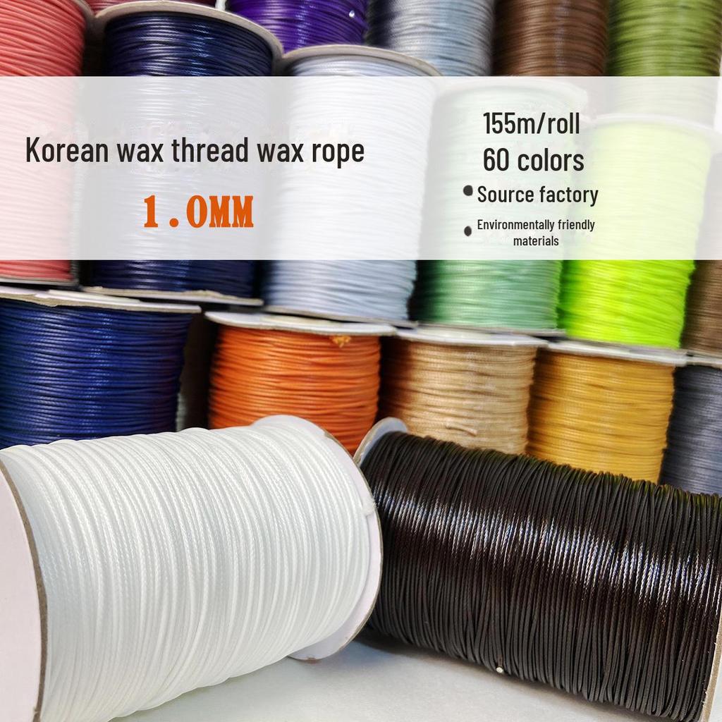 1mm Korean Waxed Rope: Jewelry & Pendant Necklace/Braided Bracelet with PU Leather