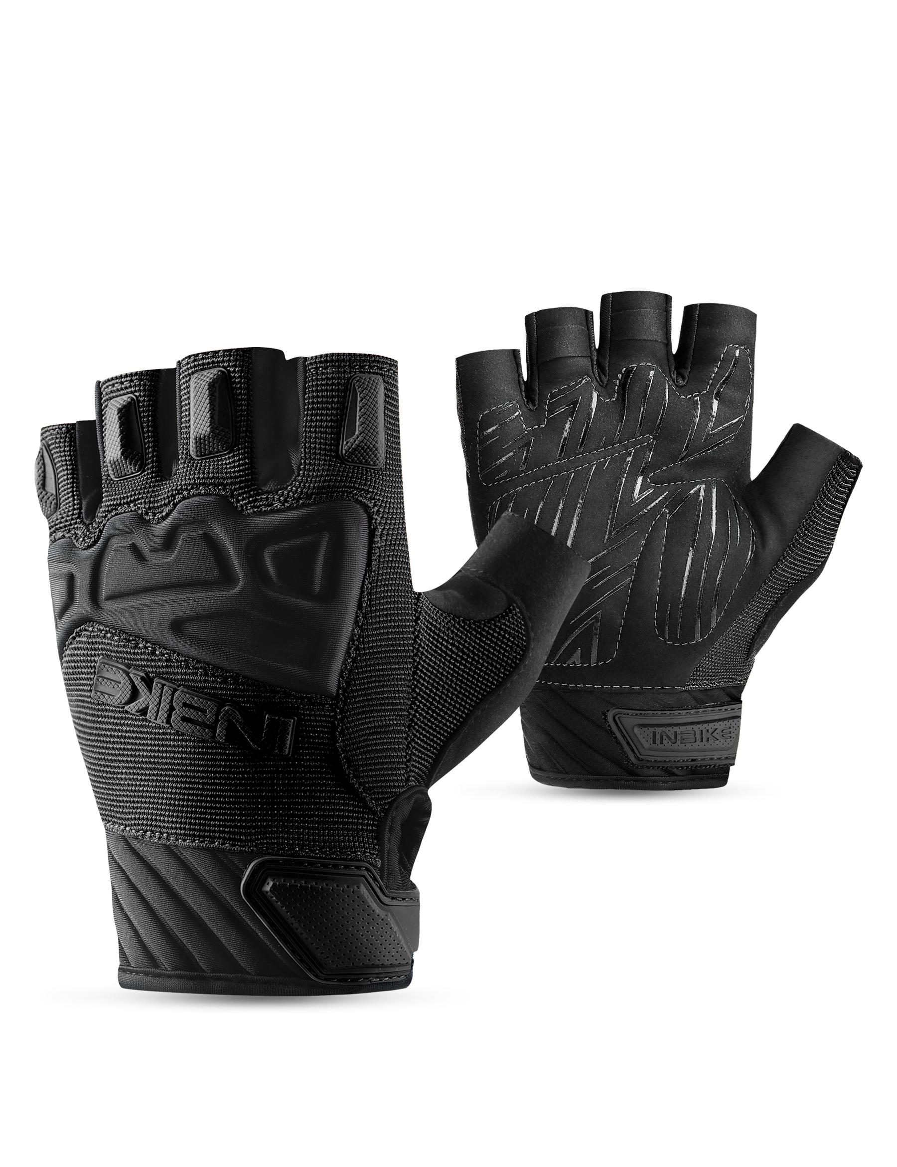 

Перчатки для велоспорта INBIKE без пальцев, дышащие, защитные, для езды на шоссейном горном велосипеде L чёрный