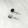 Gothic Black Rose Earrings Silver Religious Cross Pendant Earrings