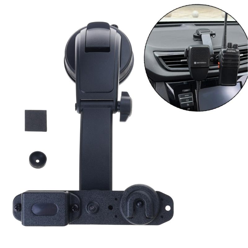 Car Dashboard Transceiver Mount Adjustable Hand Microphone Stand with Strong Suction Cup for Vehicle Communication