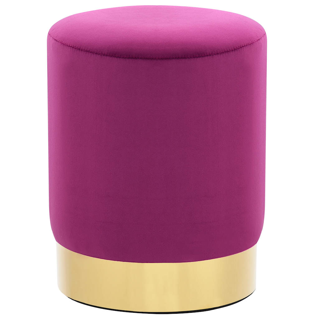 Vidaxl Hocker, Violett-Gold, Samt 28 X 36 Cm