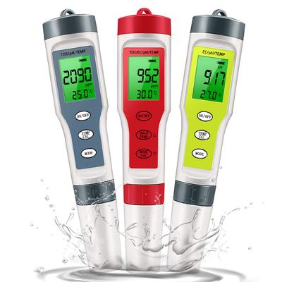 Metru PH Impermeabil Metru PH/TDS/EC/Temp Digital Monitor Calitate Apă Tester cu Iluminare de Fundal pentru Piscine Apă Potabilă Acvarii