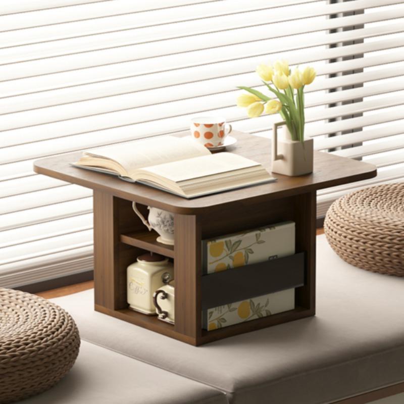 Japanese Bay Window Table Tatami Tea Stand Trendy Small Coffee Table Compact Floor Desk Space-Saving Wooden Stand