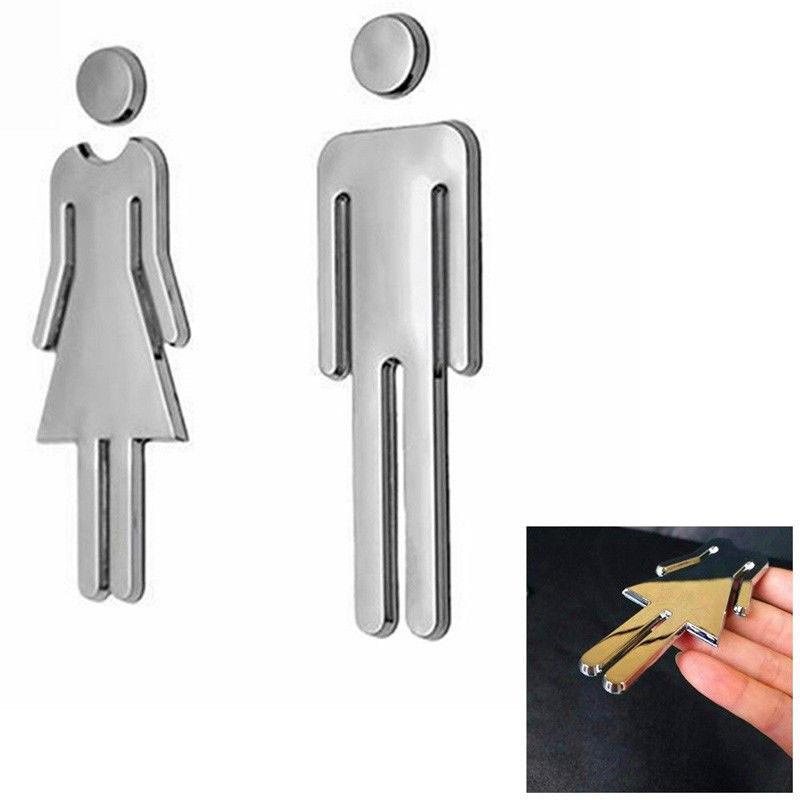 Men&Woman Wc Door Signs Decals Toilet Signs Restroom Washroom Signage Plaque