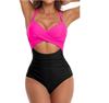 Women's Sexy Hollow Out One-Piece Swimsuit - Backless, Lace-Up Bodycon Bikini