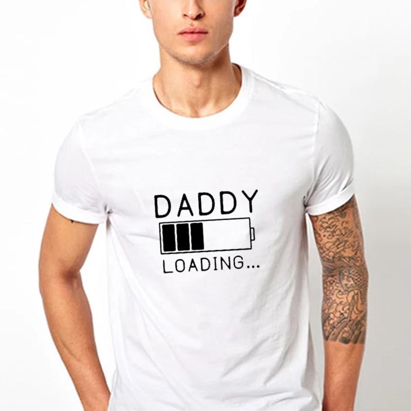 Mommy Daddy Loading Please Wait Cartoon Printed Tshirt Tops Couple Pregnant Announcement Camisetas Maternity Tshirt Family Tee