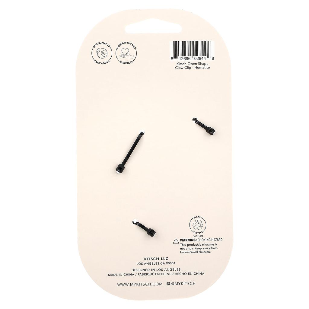 Kitsch Offene Krallenklammer, Hämatit, 1 Klammer