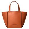 Jordi Brand Letter Logo Tote Bag Leather Handbag Small Women's Orange