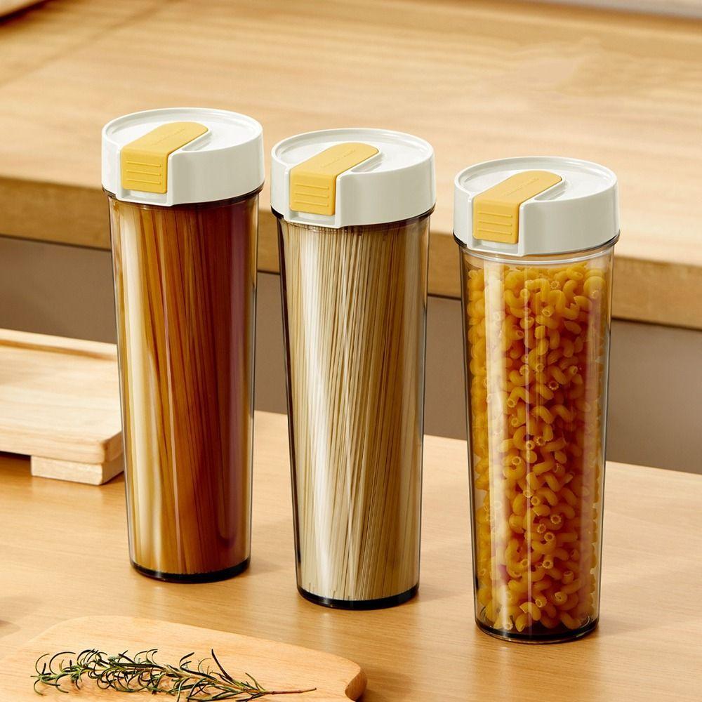 

Sealed Pasta Storage Container Plastic Pantry Organizers Noodles Storage Box for Kitchen жёлтый