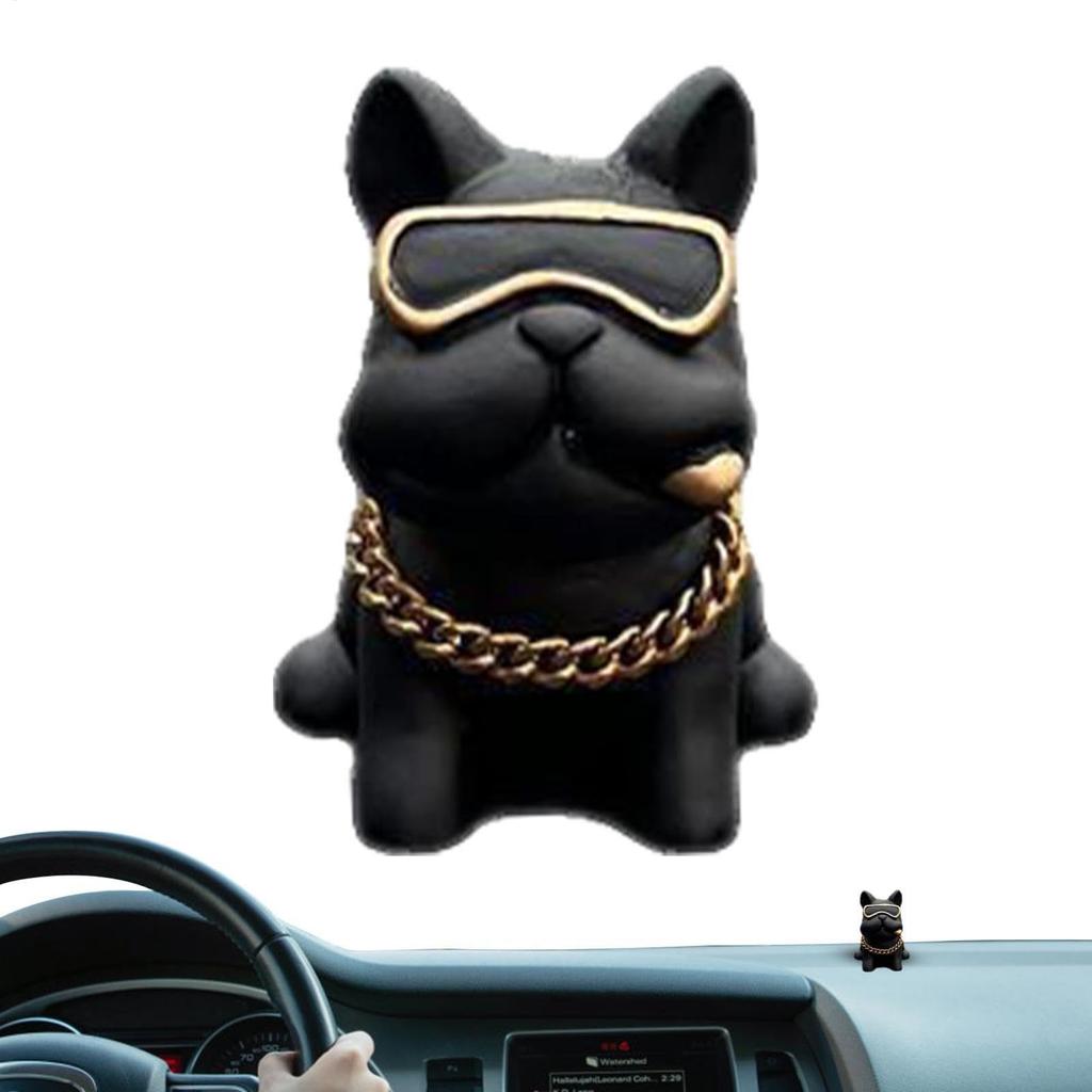 Cute Bulldog Decoration for Car, Car Rear Mirror Decoration, Car Hanging, Cute Resin Bulldog