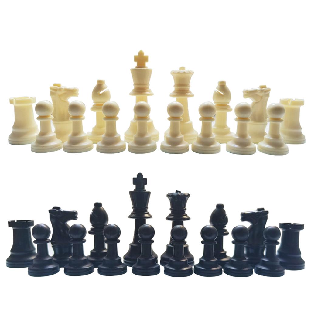 32 Pcs Plastic Chess Pieces Replacement Portable International Chess Pieces Tournament Chessmen Chess Pieces Figures