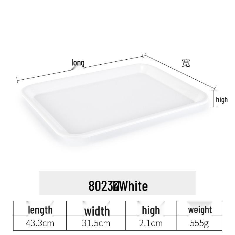 Kaibaiya Rectangular Melamine Tray: Versatile Plastic Tray for Appetizers, Tea, Meals, and Breads
