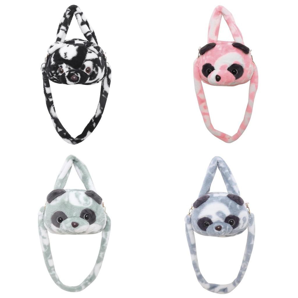 Cute Panda Plush Shoulder Bag With Zipper Closure For Daily Use