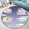 The My Melody and Cinnamoroll Cartoon Round Rug Can Be Used To Decorate Living Rooms, Bedrooms, Sofas, and Playrooms;