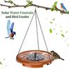 Solar Bird Bath Fountain/Bird Feeder,Attracting Bird for Drinking and Feeder,with 1.5W Solar Panel&Hanging Chain,DIY Garden Park