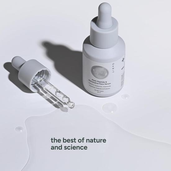 Gabit Multi-Peptide & Resveratrol Pro-ageing Serum For Wrinkles, Fine Lines, Dark Spots | Boosts Collagen|For Women & Men, 30 Ml