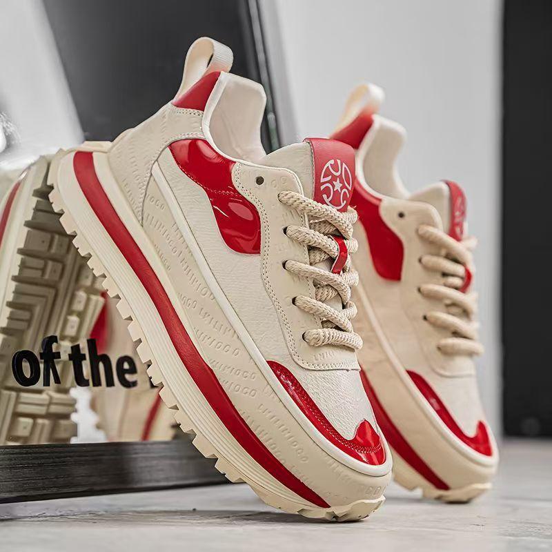 

Men s shoes 2025 new spring trend men s casual shoes non-slip and wear-resistant platform dad shoes breathable sports shoes 39