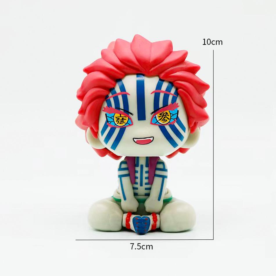 10cm Demon Slayer: Kimetsu no Yaiba 8PCS Suit Q-version Anime Handmade Action Figures Desktop Case Decoration Ornament Gift
