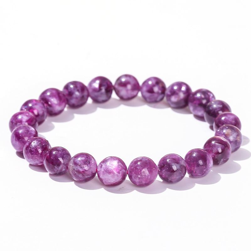 Natural Purple Emerald Bead Bracelet Purple Amethyst Bead Bracelet