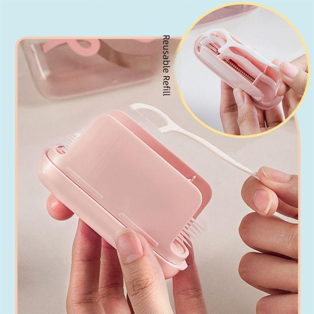Creativity Floss Stick Storage Box Press-on Mini Teeth Stick Case Floss Stick Organizer  Men&Women