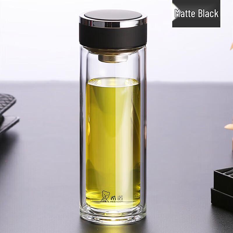 Heenoor Portable Double-Layer Glass Tea Cup