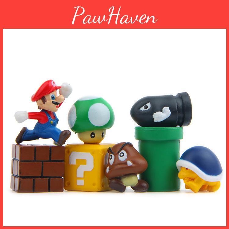 Cartoon Mario Super Style Pvc Toy Figures Set For Office And Displays Hobby