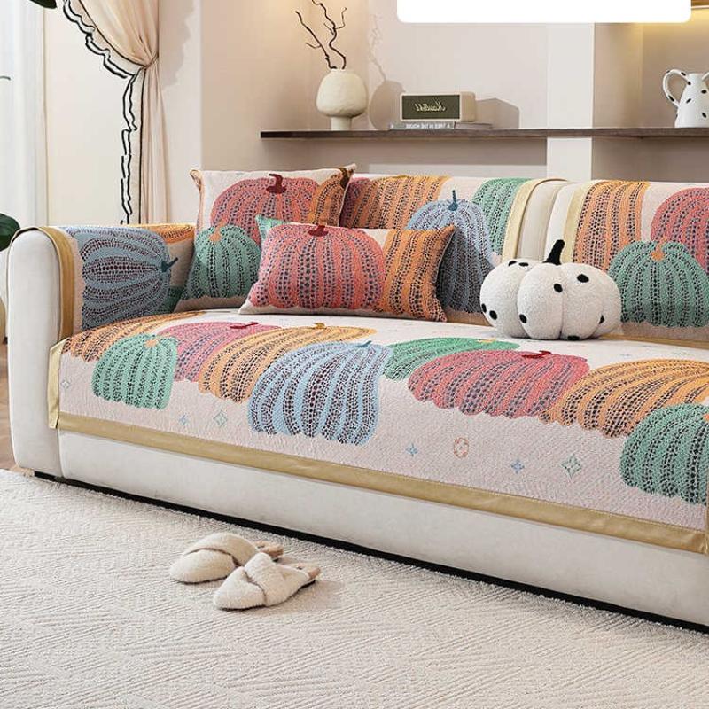 Retro Style Sofa Cover Four Season Universal Plant Printed Sofa Towel Non-slip Anti-cat L Shaped Couch Cover for Living Room