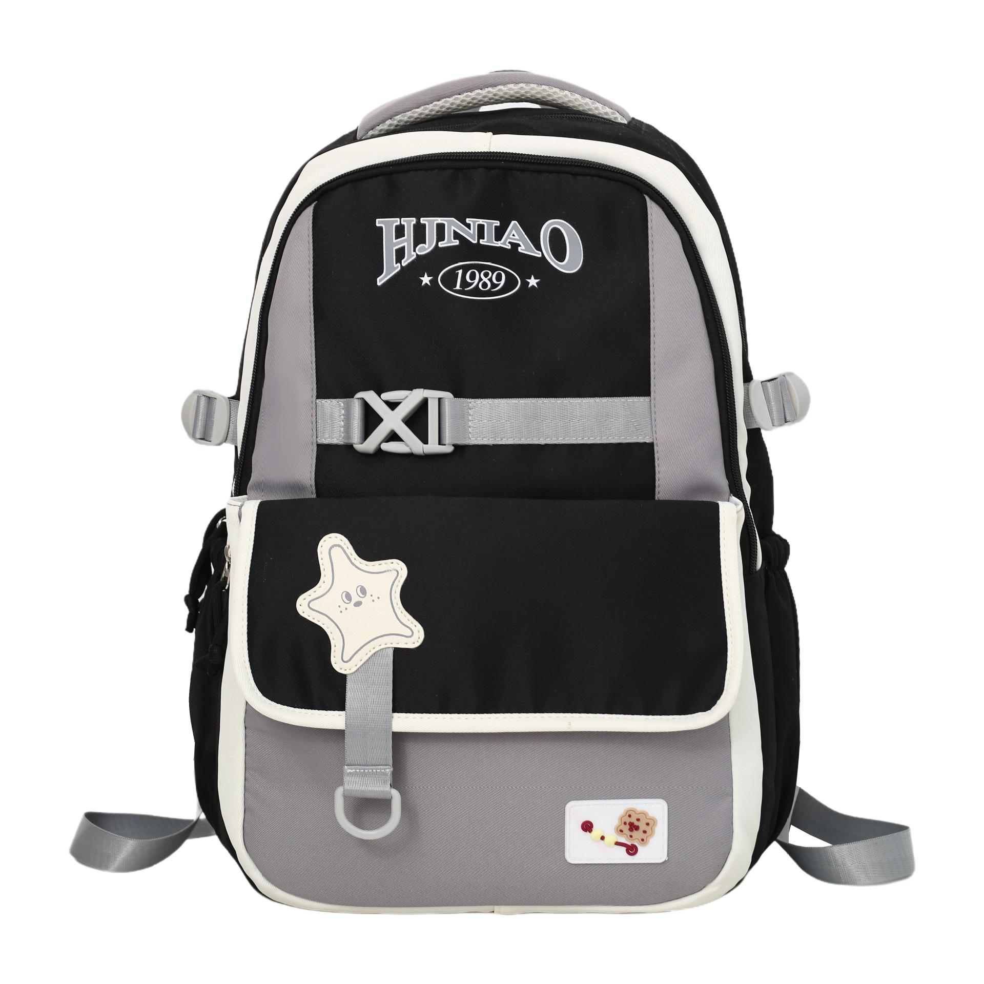 

Рюкзак большой вместимости новый студенческий стиль студенты колледжа женский повседневный школьный рюкзак модный для путешествий для учеников средней школы чёрный