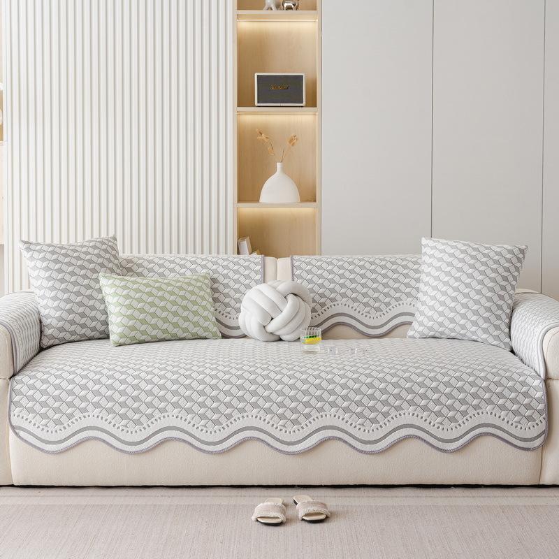 New Special-Shaped Straight-Breasted Leather Sofa Cushion Mat Summer Cold Silk Cool Fixed Non-Slip Summer Cover Cloth Towel