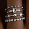 Huitan Gorgeous 4Pcs Set Rings Women Gold Color/Copper Color Full Bling Iced Out Cubic Zircon Rings Wedding Party Trend Zircon