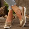Fashion 2025 Spring New European and American Plus Size Shallow Mouth Non-slip Heightened Kitten Heel Single Shoes
