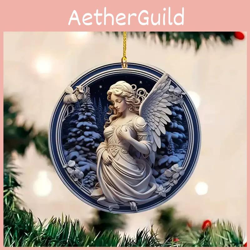 Acrylic Flat Surface Angel Car Pendant With Minimalist Design For Vehicle Interior Decor