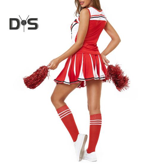 2 bucăți/set ținută de performanță majoretă Set de fuste fără mâneci pentru liceu Glee Club pentru fete Costum de majorete pentru varsity rochie de majorete