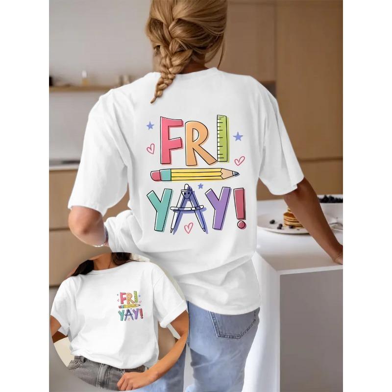 

Женская повседневная розовая футболка с надписью FRIYAY! Дизайн с цветными карандашами - Короткий рукав, Круглый вырез, Легкая смесовая хлопковая ткань, Идеально для повседневной одежды S белый