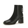 New Shoes for Women Leather Modern Boots Spring Autumn Concise High Tops Casual Shoes Girl Outdoor 6.5CM Short Ankle Boots