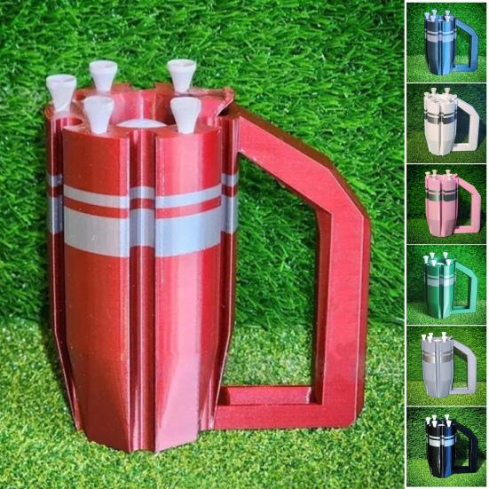 3D Printed Golf Club Carrier with Tee Ball Holder Holds Up to 6 Golf Clubs Golf Club Cylindrical Holder Organizer Support Stand Golf Accessory