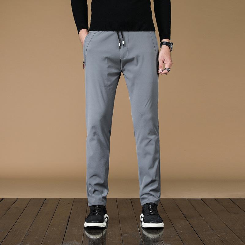 Ice-Silk Casual Trousers for Men Summer Lightweight Quick-Dry Sports Harem Pants Loose-Fit Men's Long Trousers