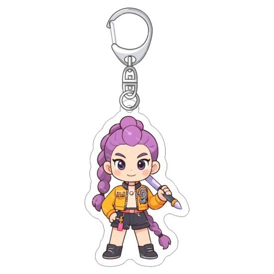 Keychain Pendant 3D Idol Group Design Portable Acrylic Keychain with Metal Lobster Clasp Waterproof Scratch-Proof Key