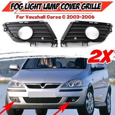 1 paire gauche droite voiture avant antibrouillard calandre grilles antibrouillard couvercle Repla pour Vauxhall Corsa C 2003-2006 1400729 1400728