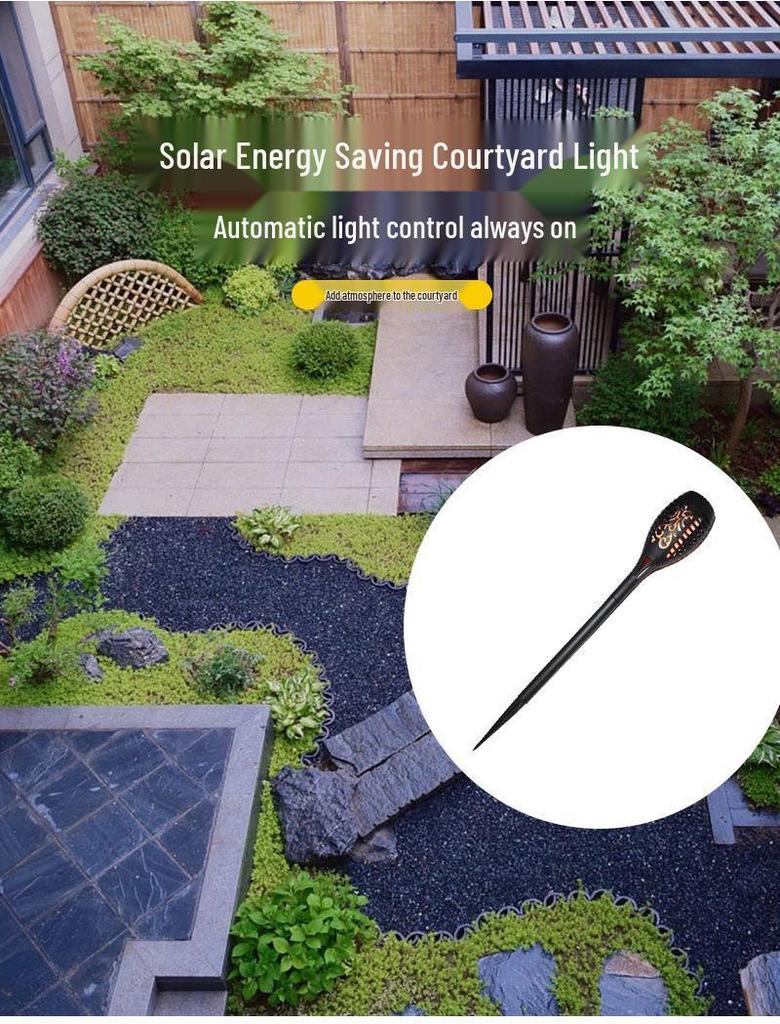 Solar Flame Ground Light: Outdoor Waterproof Garden Decoration Landscape Light In Stock