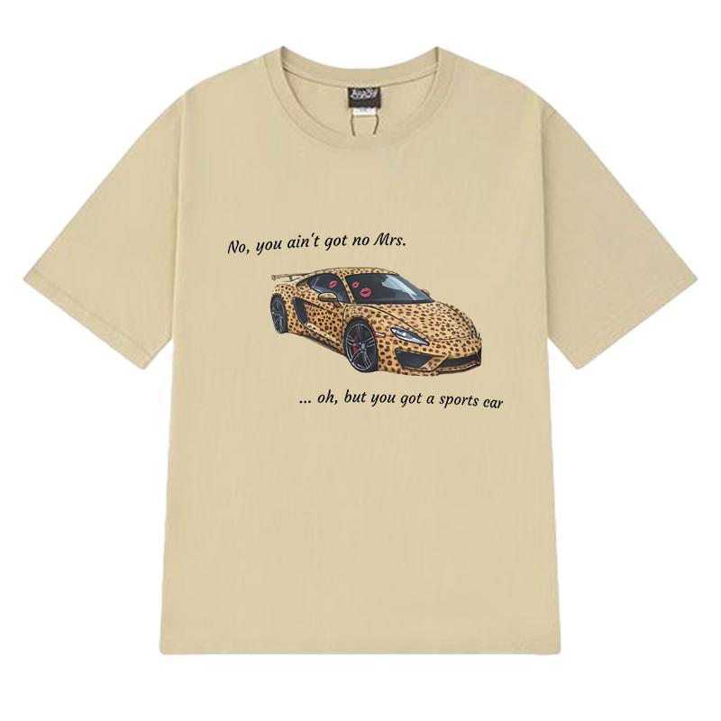 Summer Fashion Tate McRae Sports Car Lyrics Graphic T Shirts Unisex Oversized Short Sleeve T-shirt Men Women 100% Cotton Tops