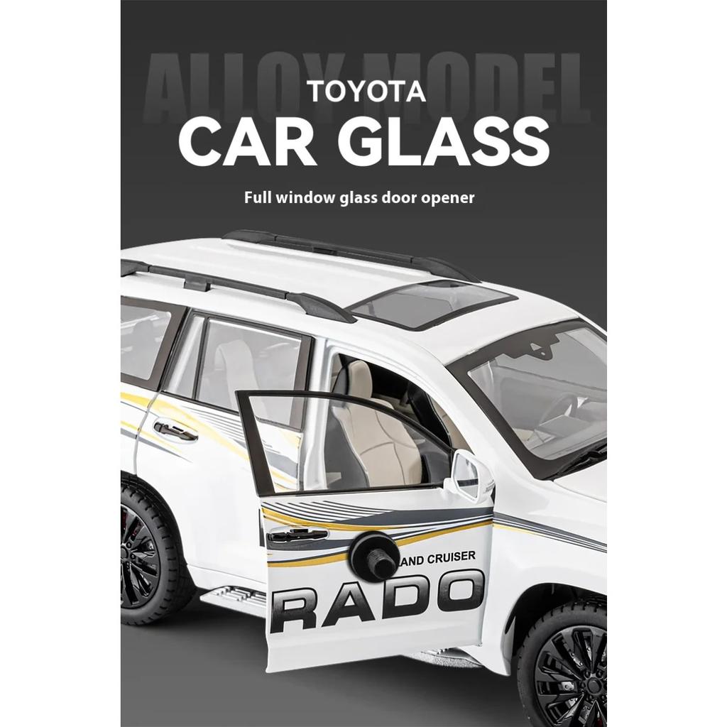 1/18 TOYOTA Land Cruiser Prado Off Road SUV Alloy Metal Car Model Diecasts Casting Sound and Light Car Toys for Children Vehicle