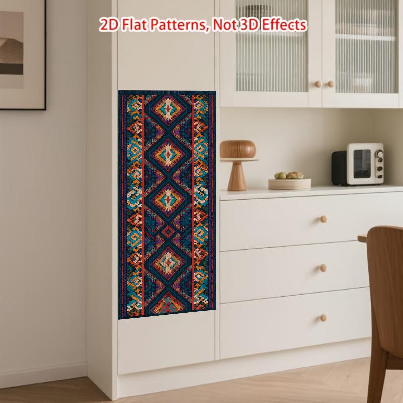 84Style Fridge Stickers Refrigerator Cover Door Landscape Plant Sea Vinyl Self Adhesive Kitchen Furniture Decor Wrap Freezer Sticker DIY