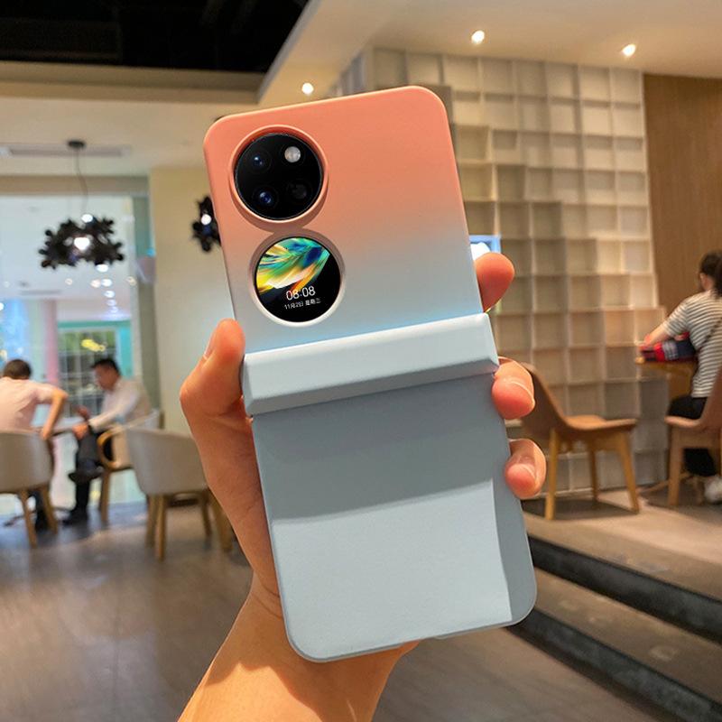

Градиентный матовый Подходит для чехла для мобильного телефона Huawei P50pocket PocketS Простой откидной чехол-книжка с откидной крышкой HUAWEI Pocket S