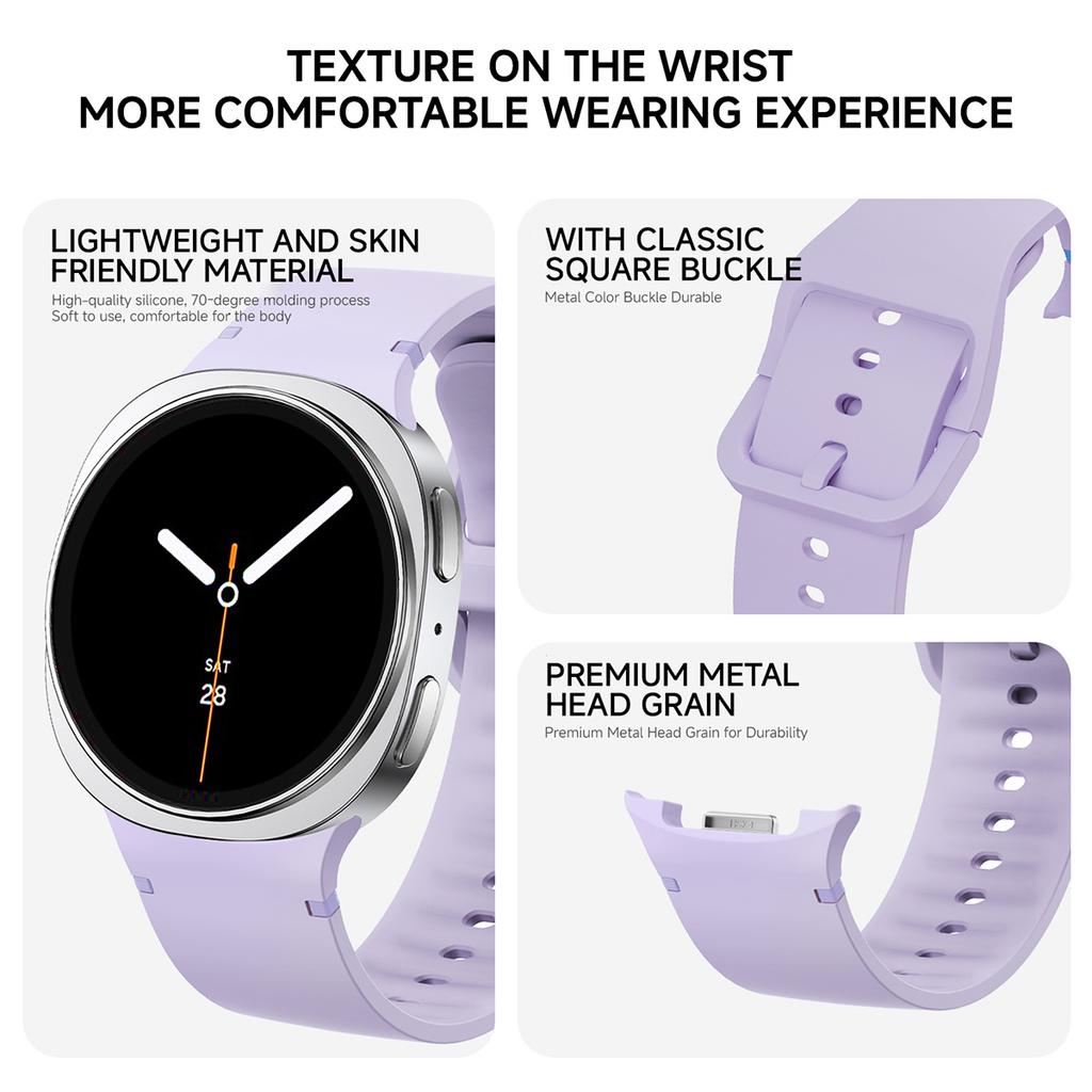 Originální silikonový pro Samsung Galaxy Watch 8/8 classic 40mm 44mm 46mm řemínek Sportovní correa pulseira náramek Galaxy Watch 8 pásek