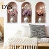 Easy Install Wall Sticker 3 Pcs 3D Vase Stickers Vintage Flower Art Space Extension Self-Adhesive Colorful Floral Blossom Decals for Bedroom