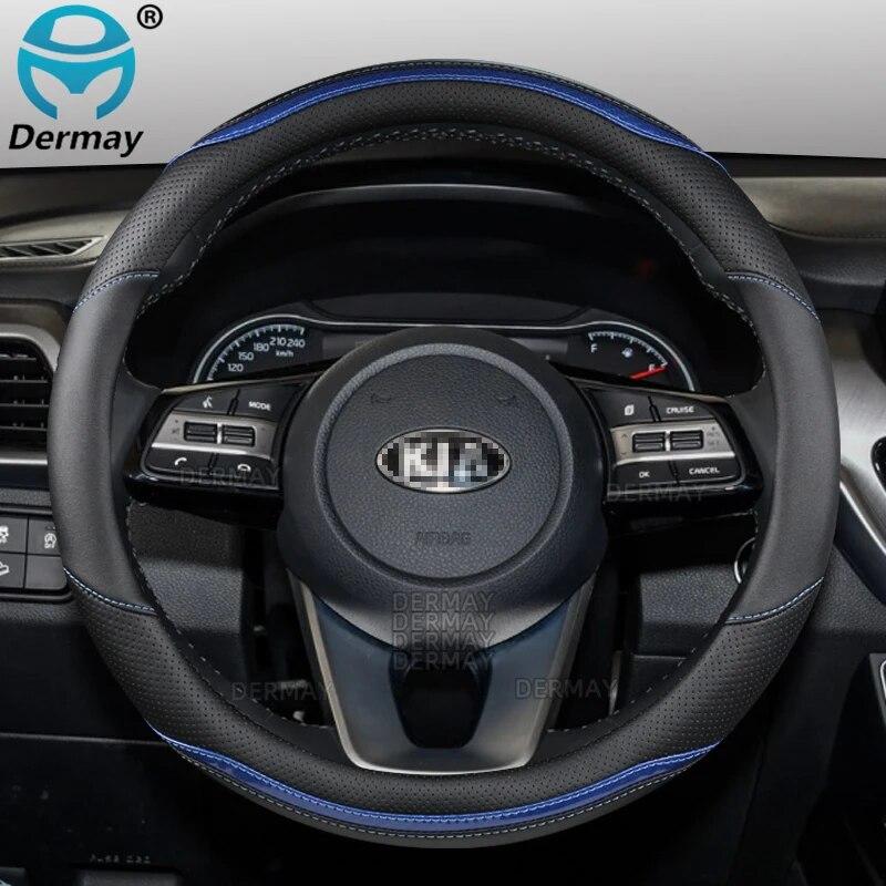 Für Kia Picanto Morning Picanto GT-Line X-Line Auto Lenkradbezug Mikrofaserleder + Kohlefaser Autozubehör